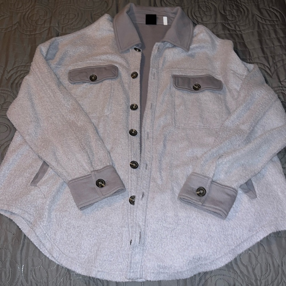 PanSun oversized fleece button down